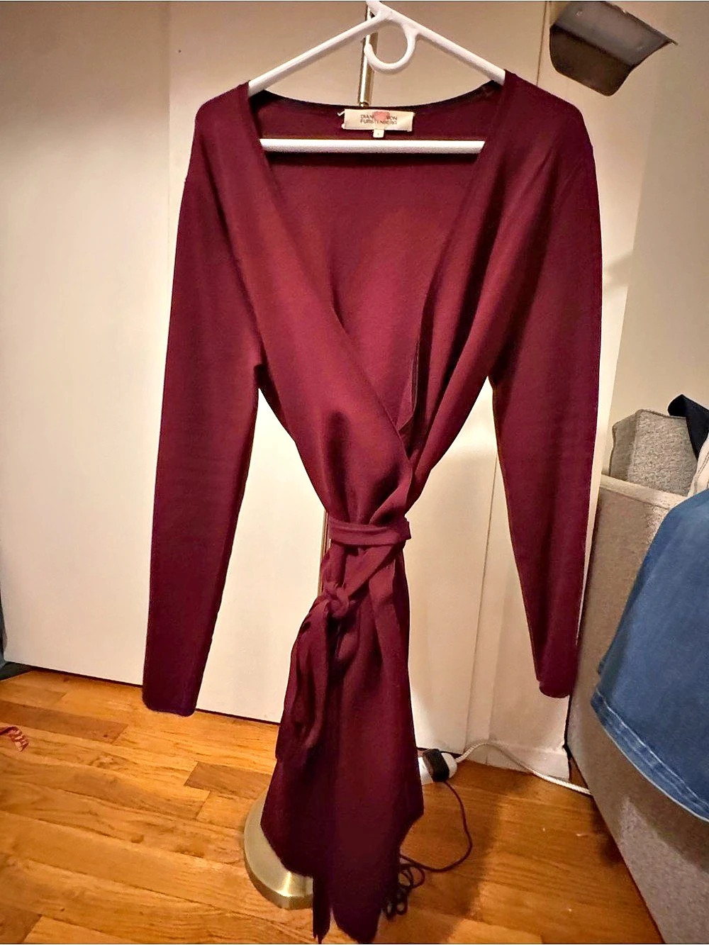 Diane von Furstenberg (DVF) Wrap Dress in Burgundy Large